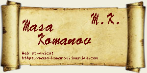 Maša Komanov vizit kartica
